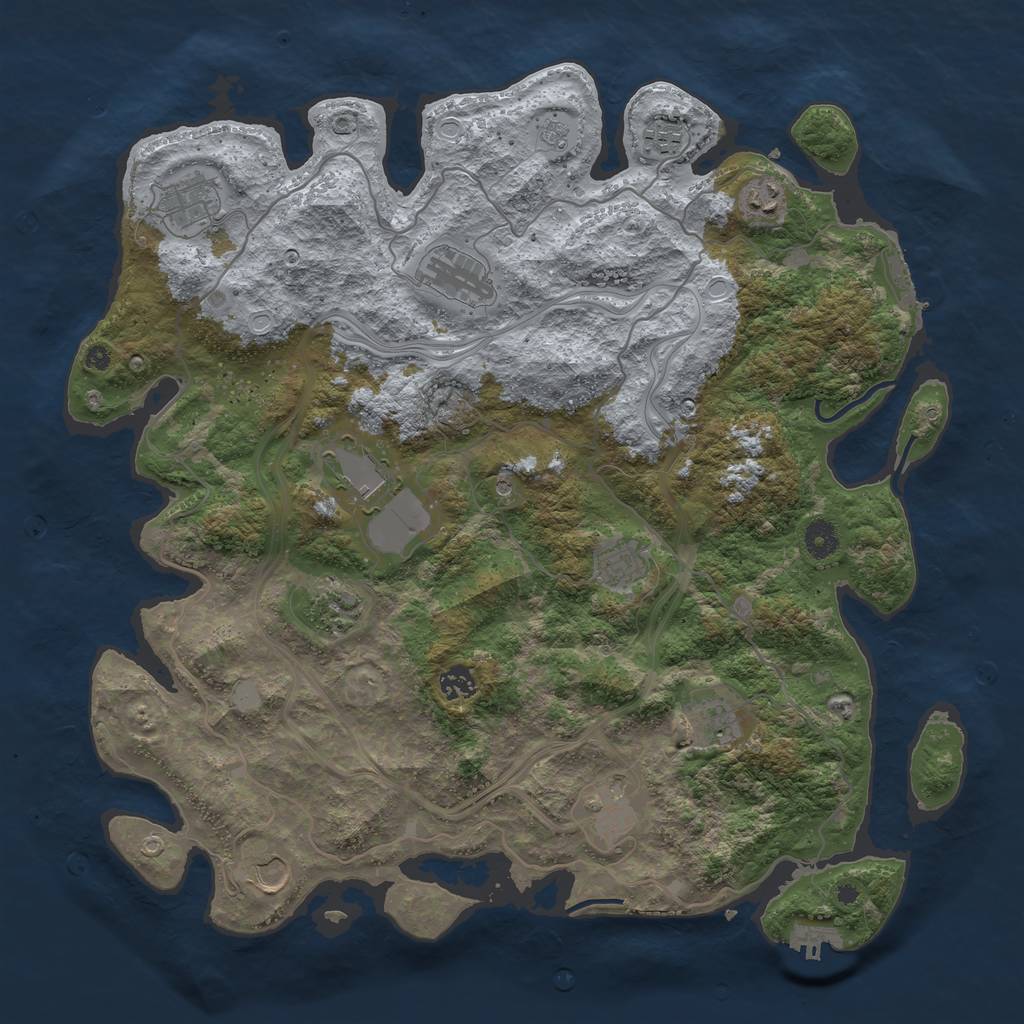 Rust Map: Procedural Map, Size: 4250, Seed: 160675999, 18 Monuments