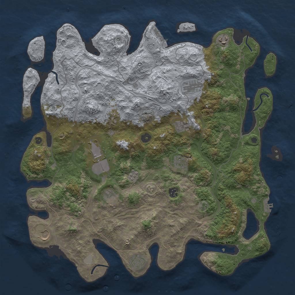 Rust Map: Procedural Map, Size: 4500, Seed: 7401976, 20 Monuments