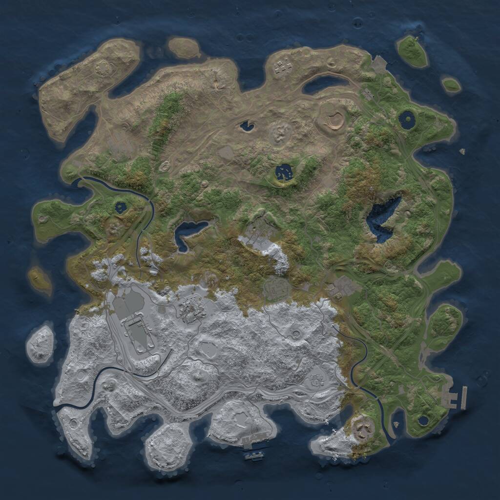 Rust Map: Procedural Map, Size: 4300, Seed: 1453627608, 16 Monuments