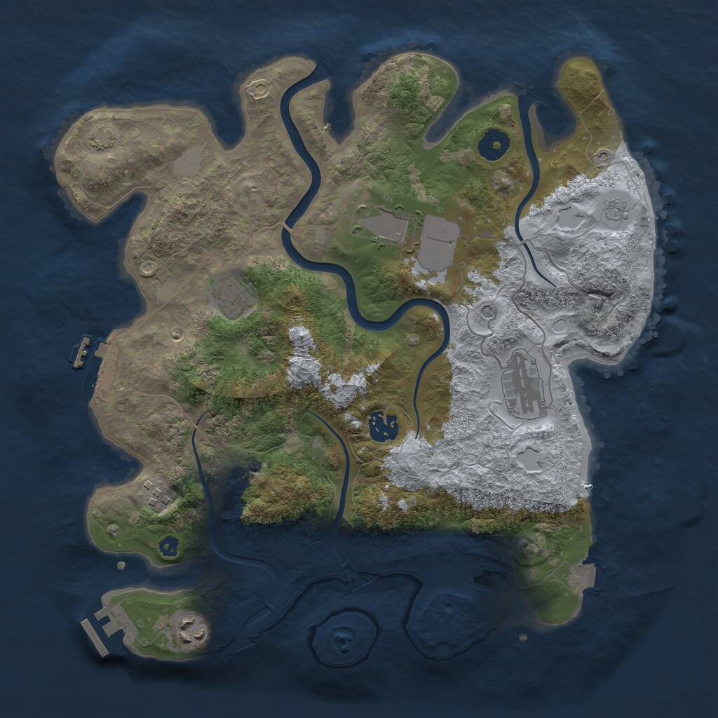 Rust Map: Procedural Map, Size: 3500, Seed: 5457, 12 Monuments