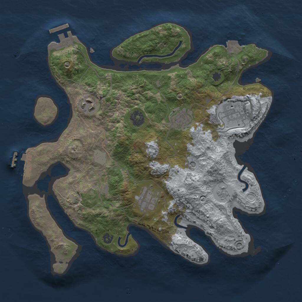 Rust Map: Procedural Map, Size: 3000, Seed: 436526259, 10 Monuments