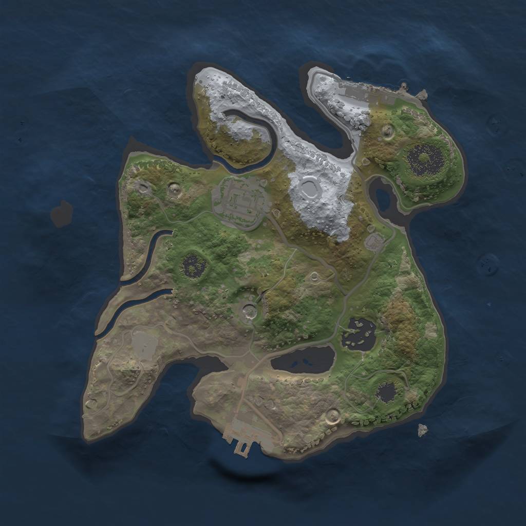 Rust Map: Procedural Map, Size: 2250, Seed: 54242681, 10 Monuments