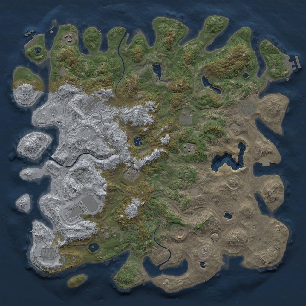 Rust Map: Procedural Map, Size: 4800, Seed: 1411375056, 17 Monuments