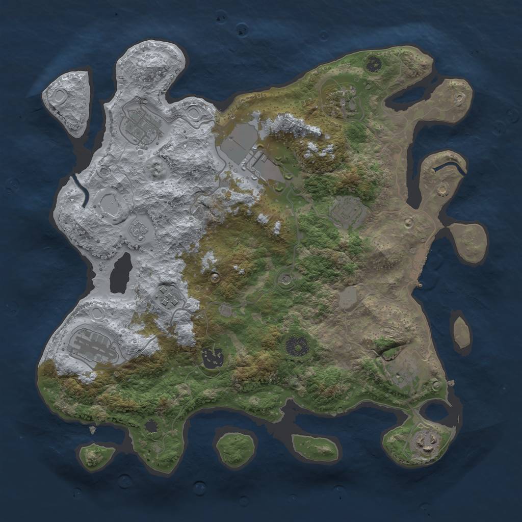 Rust Map: Procedural Map, Size: 3500, Seed: 4420, 15 Monuments