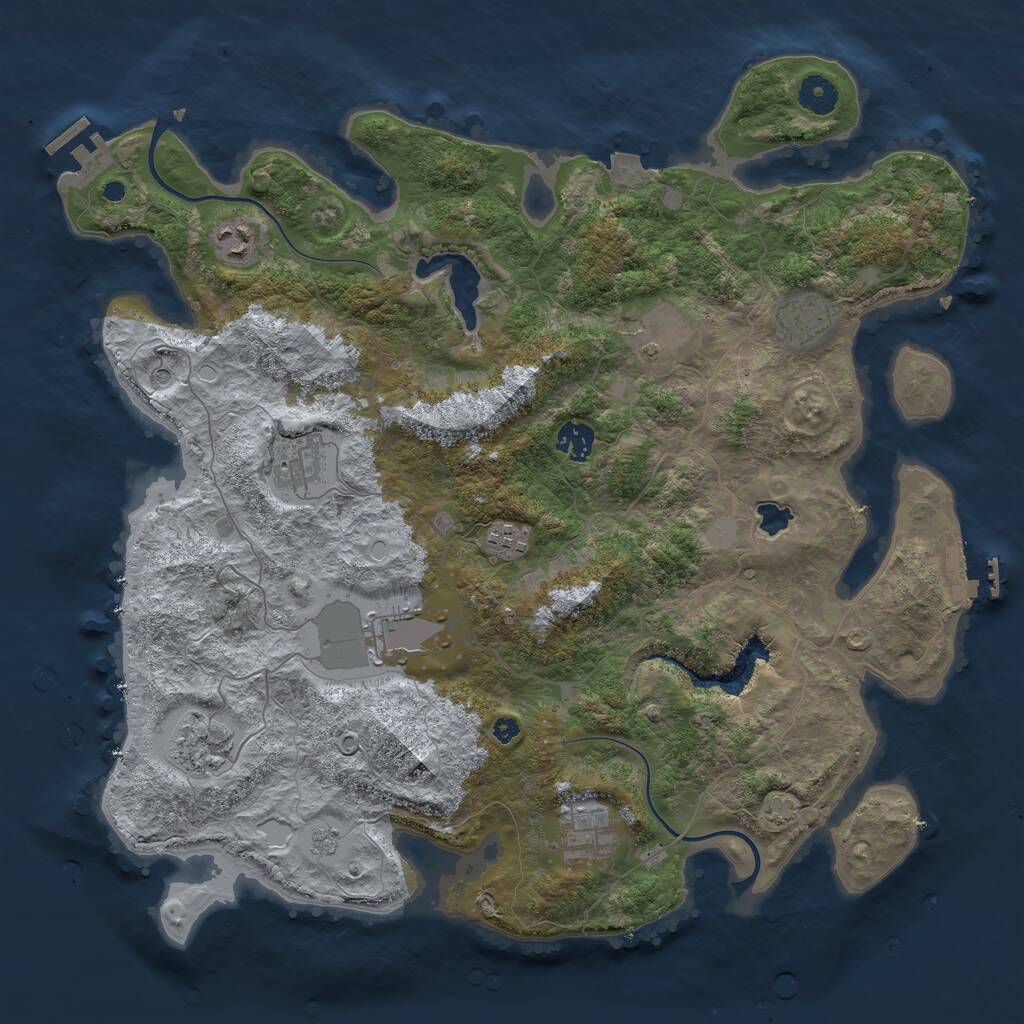 Rust Map: Procedural Map, Size: 4000, Seed: 269247185, 15 Monuments