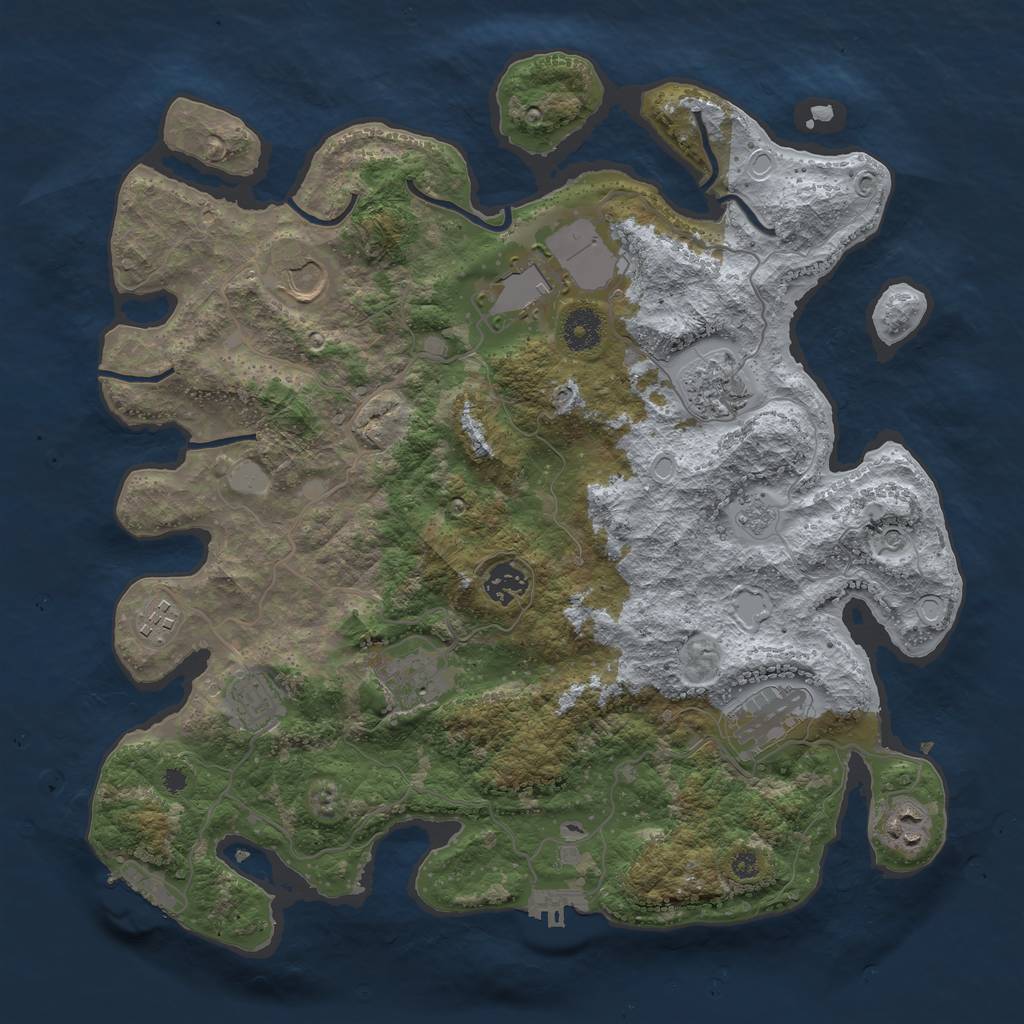 Rust Map: Procedural Map, Size: 3750, Seed: 171753888, 18 Monuments