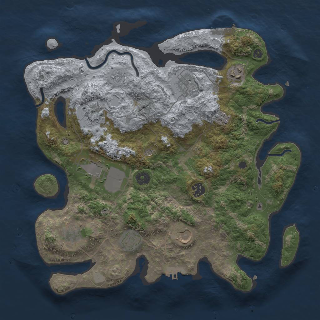 Rust Map: Procedural Map, Size: 3500, Seed: 180, 18 Monuments
