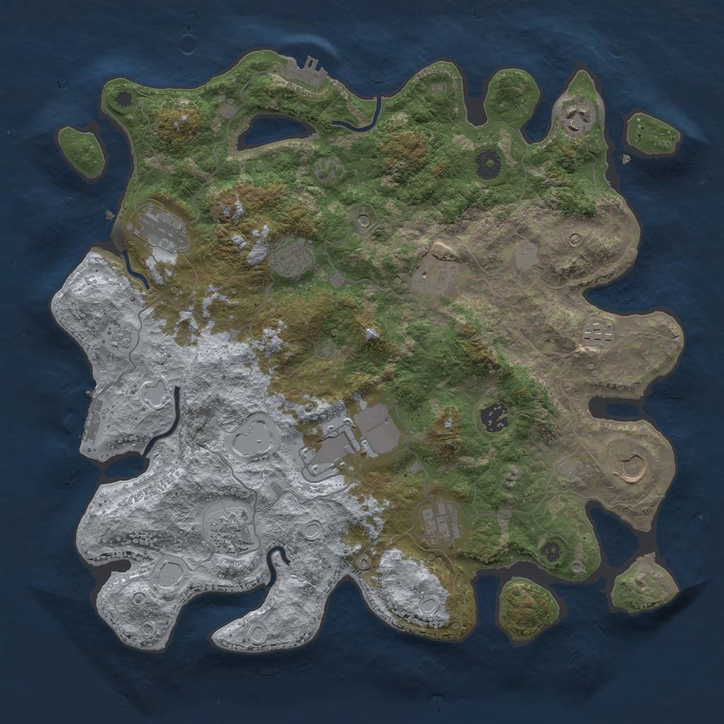 Rust Map: Procedural Map, Size: 3850, Seed: 2004753364, 19 Monuments