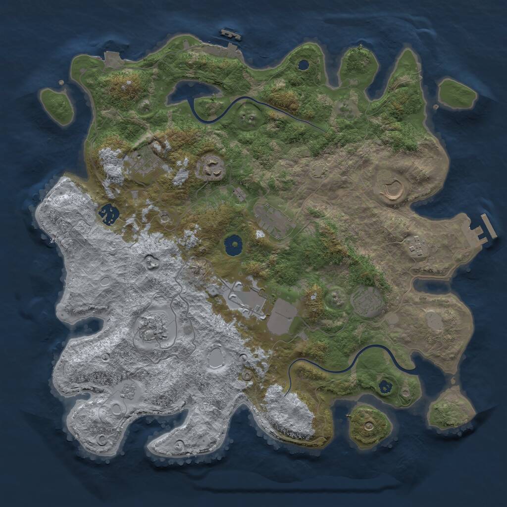 Rust Map: Procedural Map, Size: 3850, Seed: 2004753364, 15 Monuments