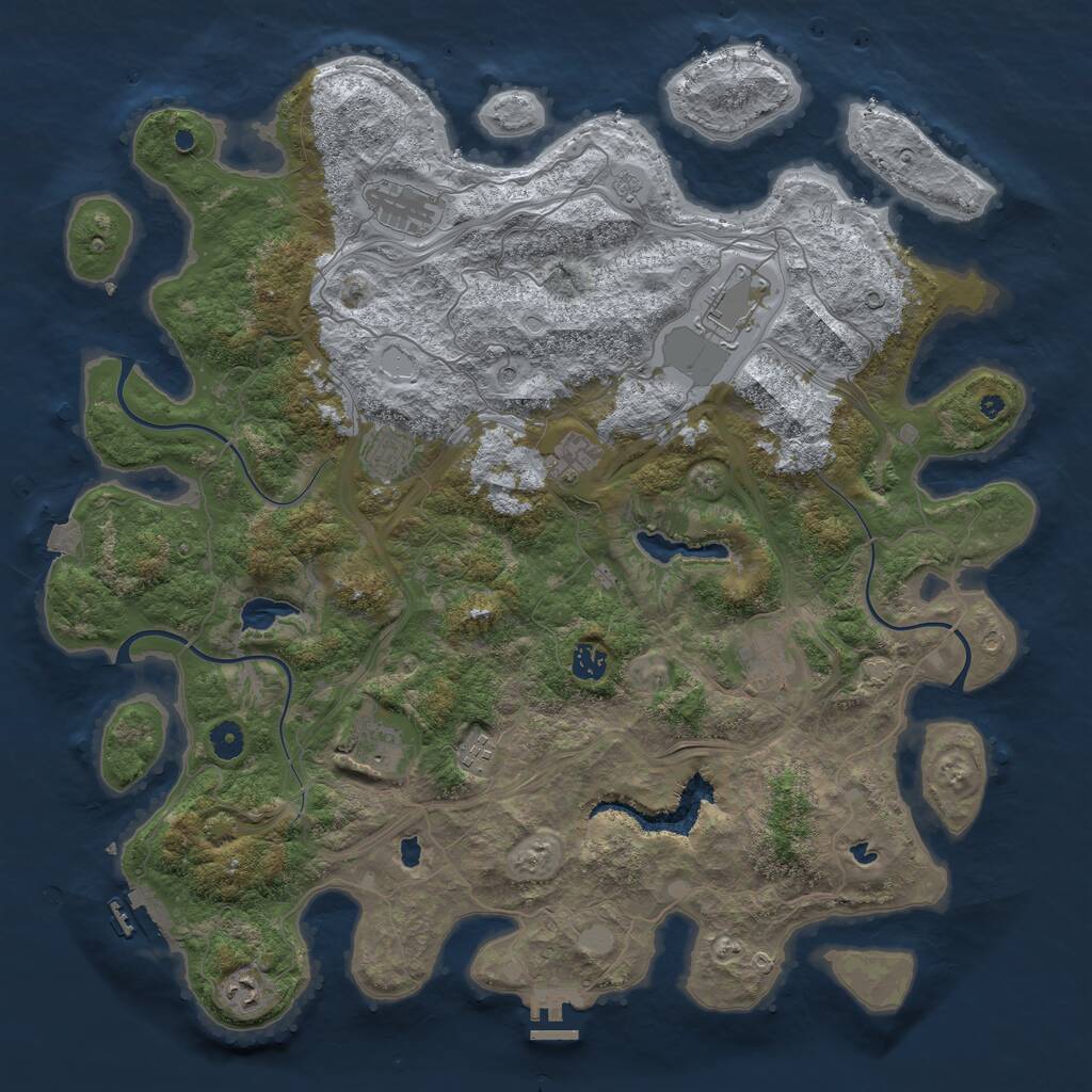 Rust Map: Procedural Map, Size: 4580, Seed: 1, 15 Monuments