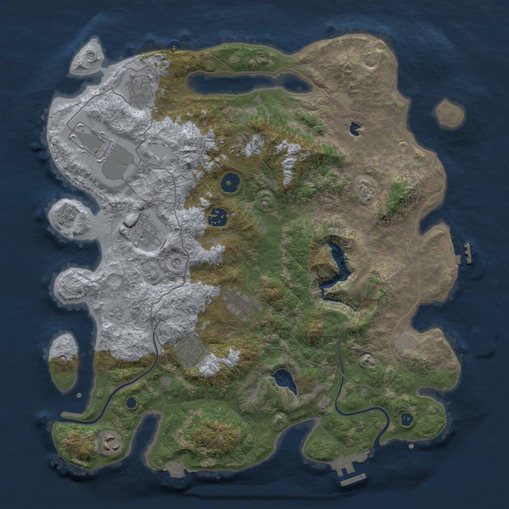 Rust Map: Procedural Map, Size: 4000, Seed: 511429046, 15 Monuments