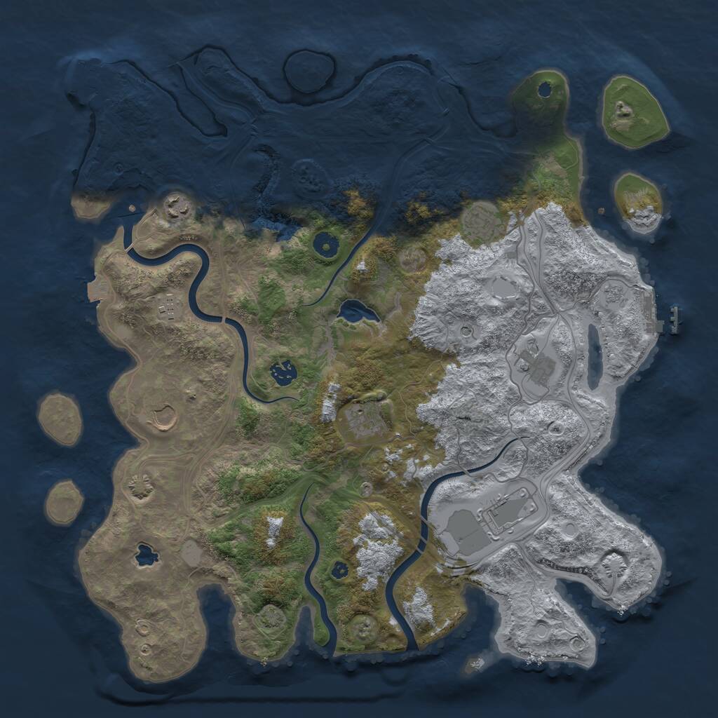 Rust Map: Procedural Map, Size: 4250, Seed: 349406938, 14 Monuments