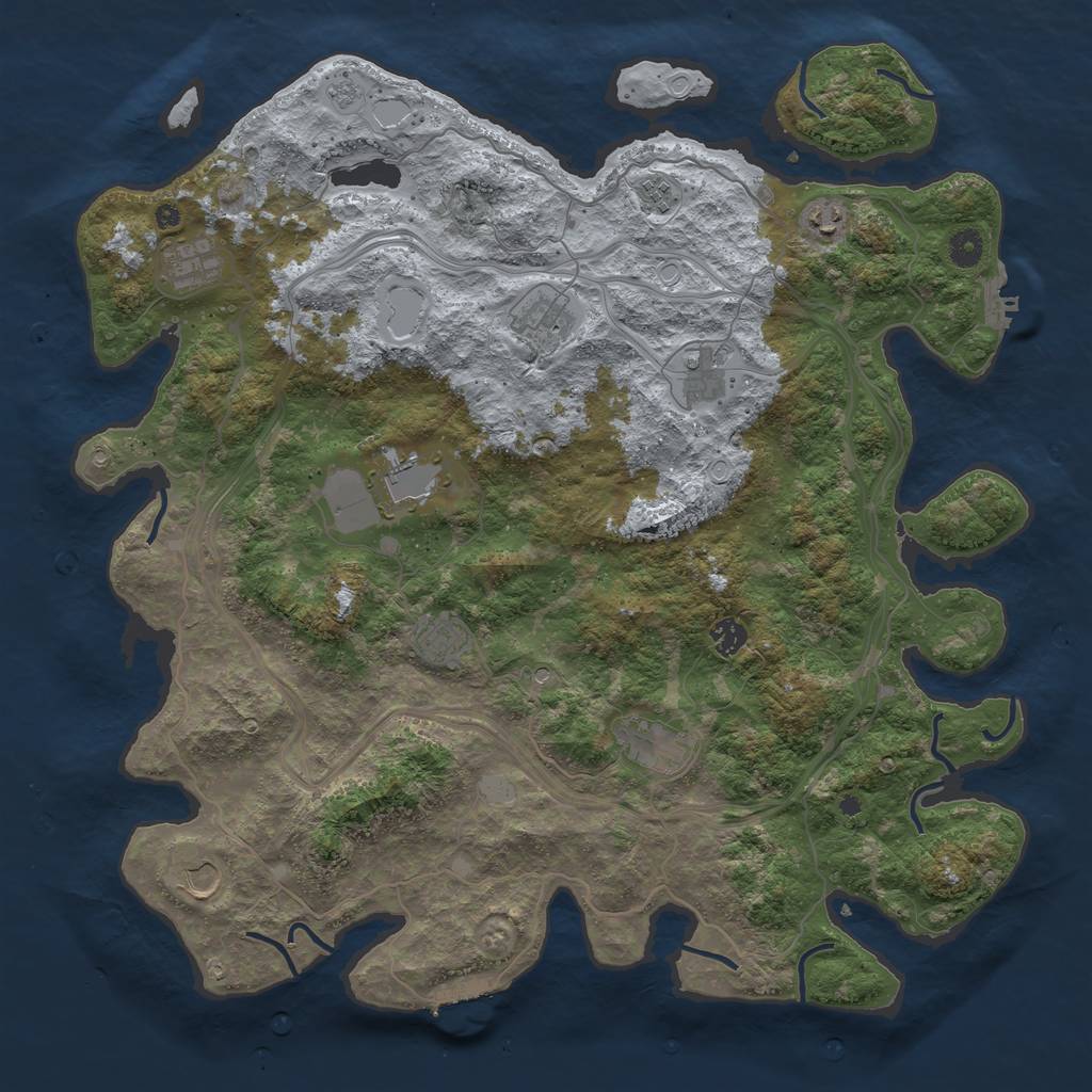 Rust Map: Procedural Map, Size: 4500, Seed: 747456107, 19 Monuments