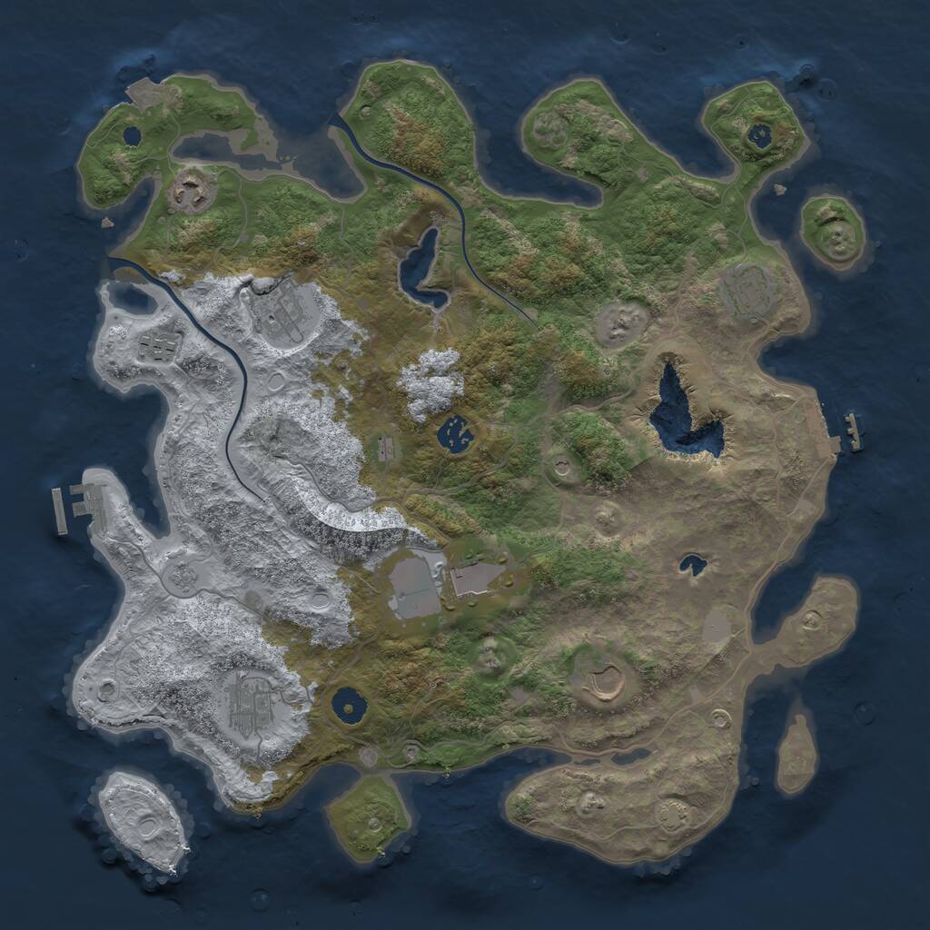 Rust Map: Procedural Map, Size: 4000, Seed: 310668876, 14 Monuments
