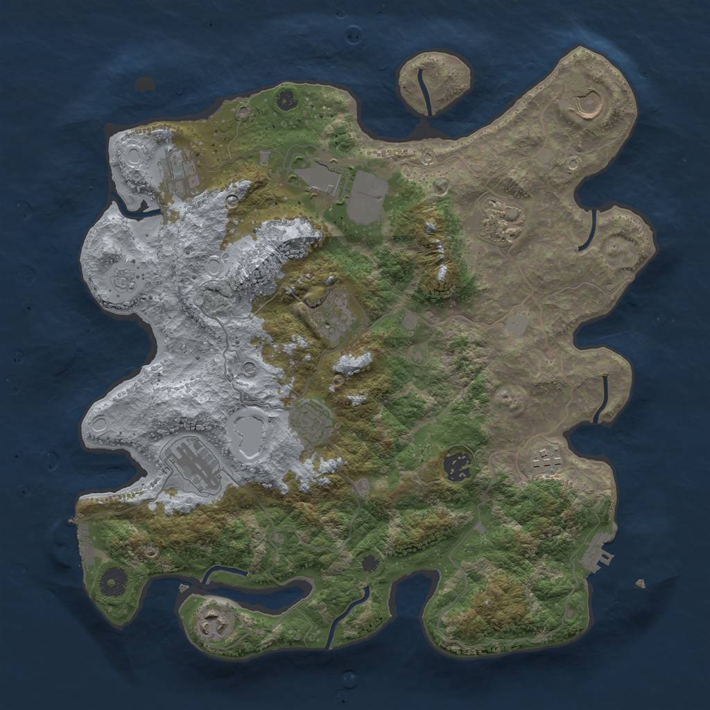 Rust Map: Procedural Map, Size: 3700, Seed: 538423472, 19 Monuments