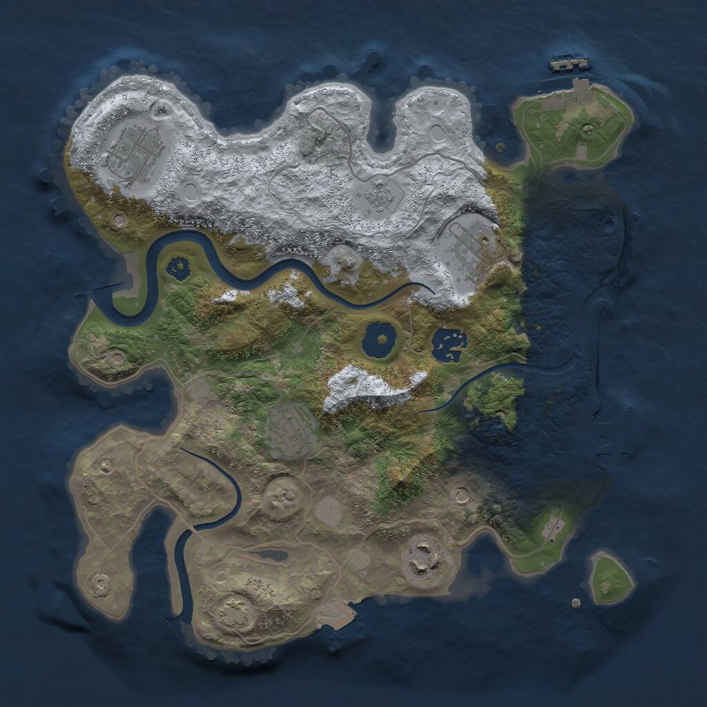 Rust Map: Procedural Map, Size: 3000, Seed: 12000000, 11 Monuments