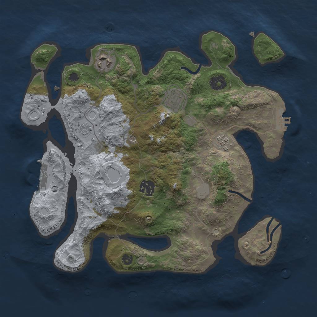 Rust Map: Procedural Map, Size: 3000, Seed: 1415826849, 13 Monuments