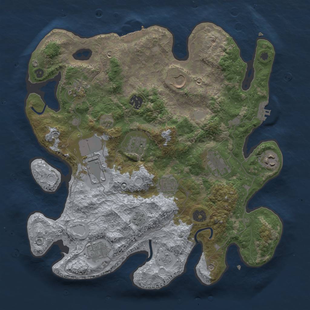 Rust Map: Procedural Map, Size: 3500, Seed: 362604730, 19 Monuments