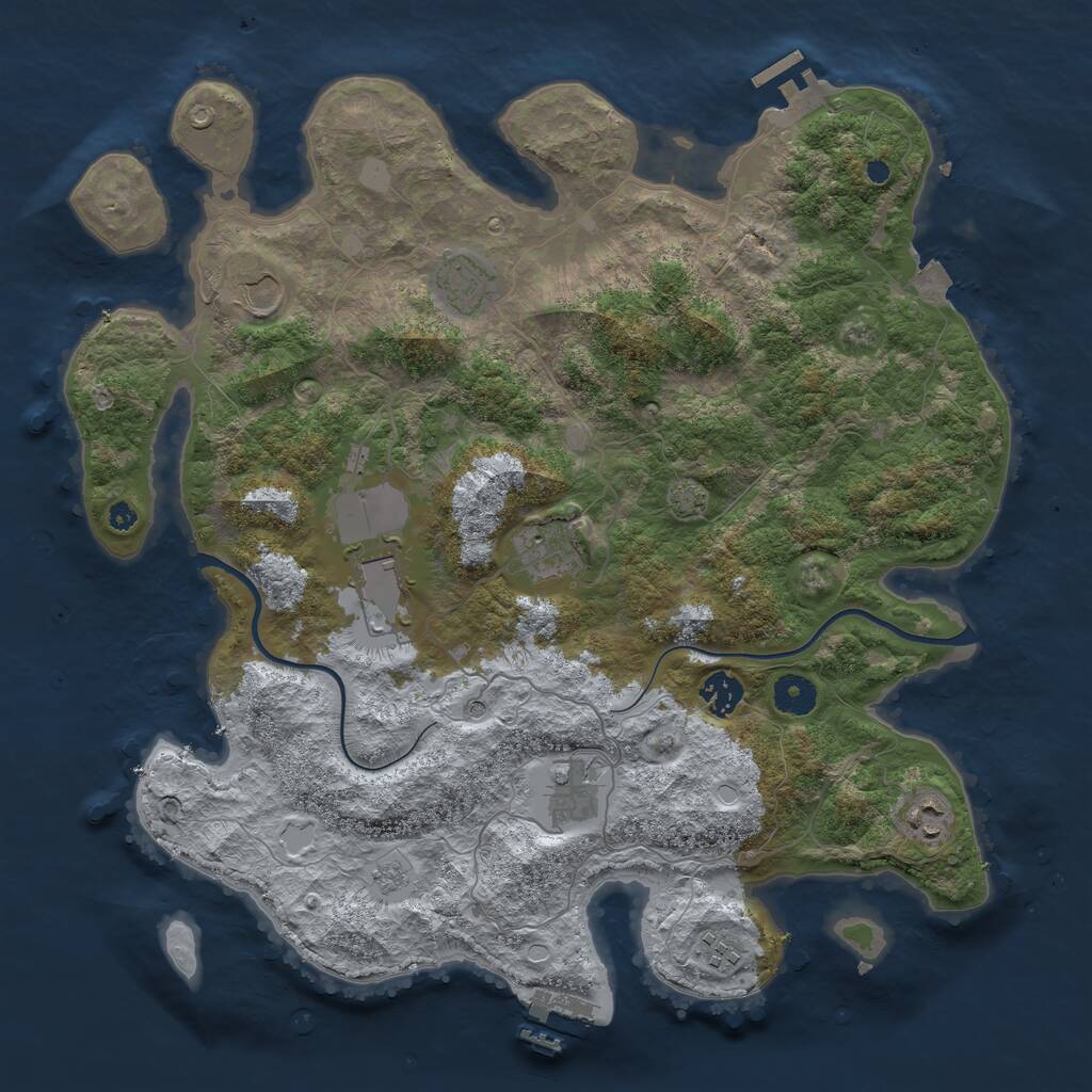 Rust Map: Procedural Map, Size: 3900, Seed: 6738, 14 Monuments