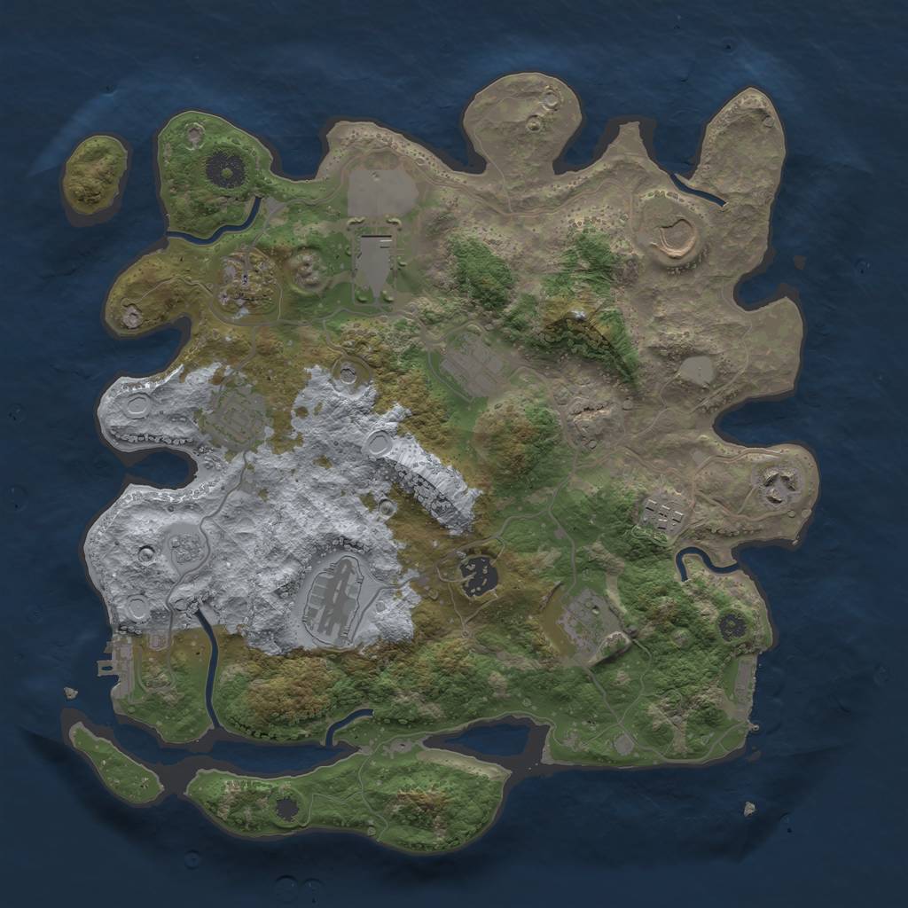 Rust Map: Procedural Map, Size: 3500, Seed: 282478320, 19 Monuments