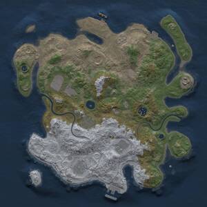 Thumbnail Rust Map: Procedural Map, Size: 3550, Seed: 6738, 14 Monuments