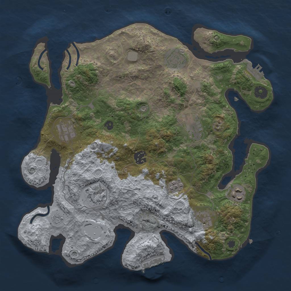 Rust Map: Procedural Map, Size: 3300, Seed: 251116, 17 Monuments