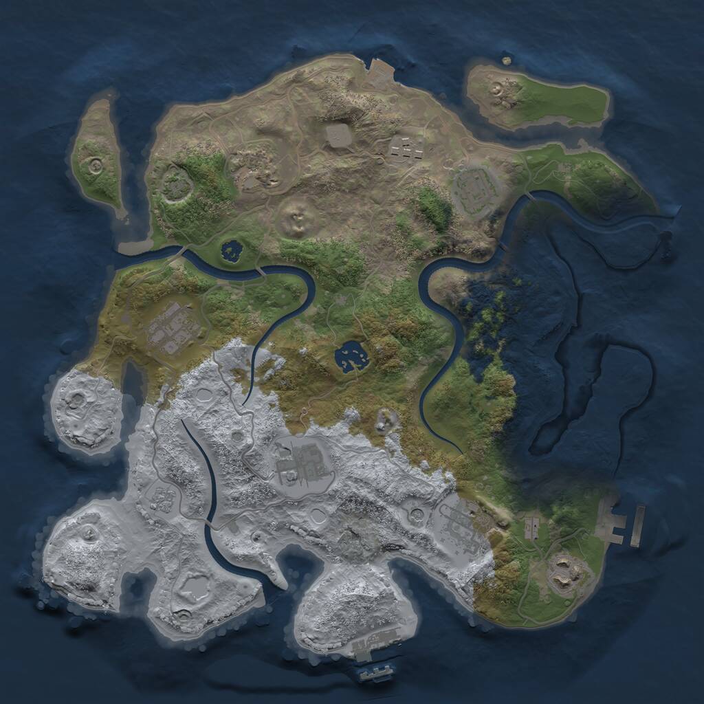 Rust Map: Procedural Map, Size: 3300, Seed: 251116, 14 Monuments