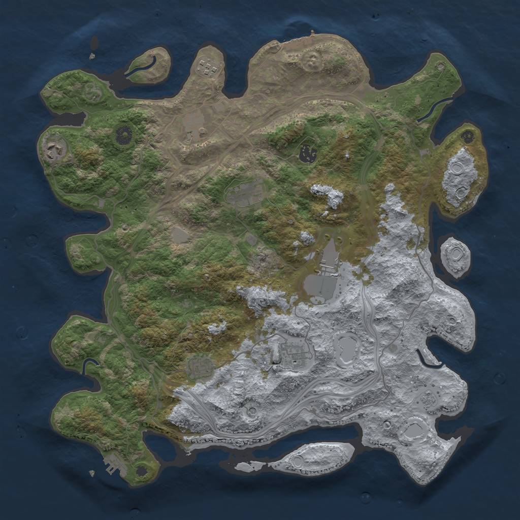 Rust Map: Procedural Map, Size: 4250, Seed: 1320917986, 17 Monuments