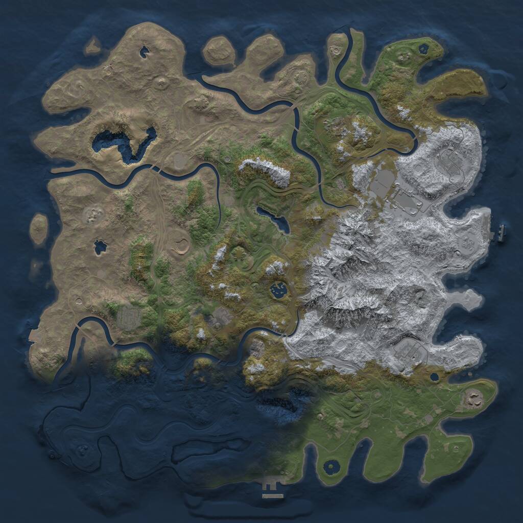 Rust Map: Procedural Map, Size: 5000, Seed: 1363862902, 16 Monuments