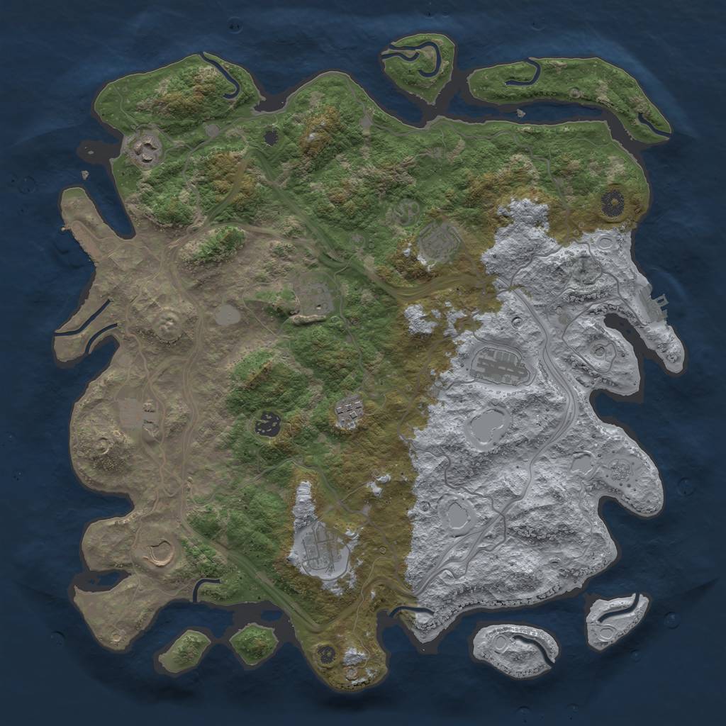 Rust Map: Procedural Map, Size: 4250, Seed: 6688943, 18 Monuments