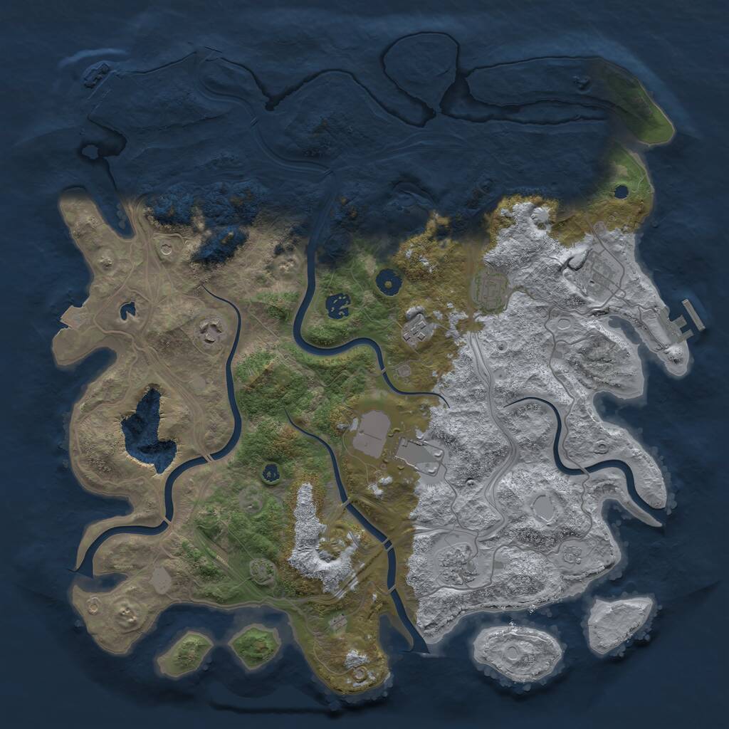 Rust Map: Procedural Map, Size: 4250, Seed: 6688943, 13 Monuments