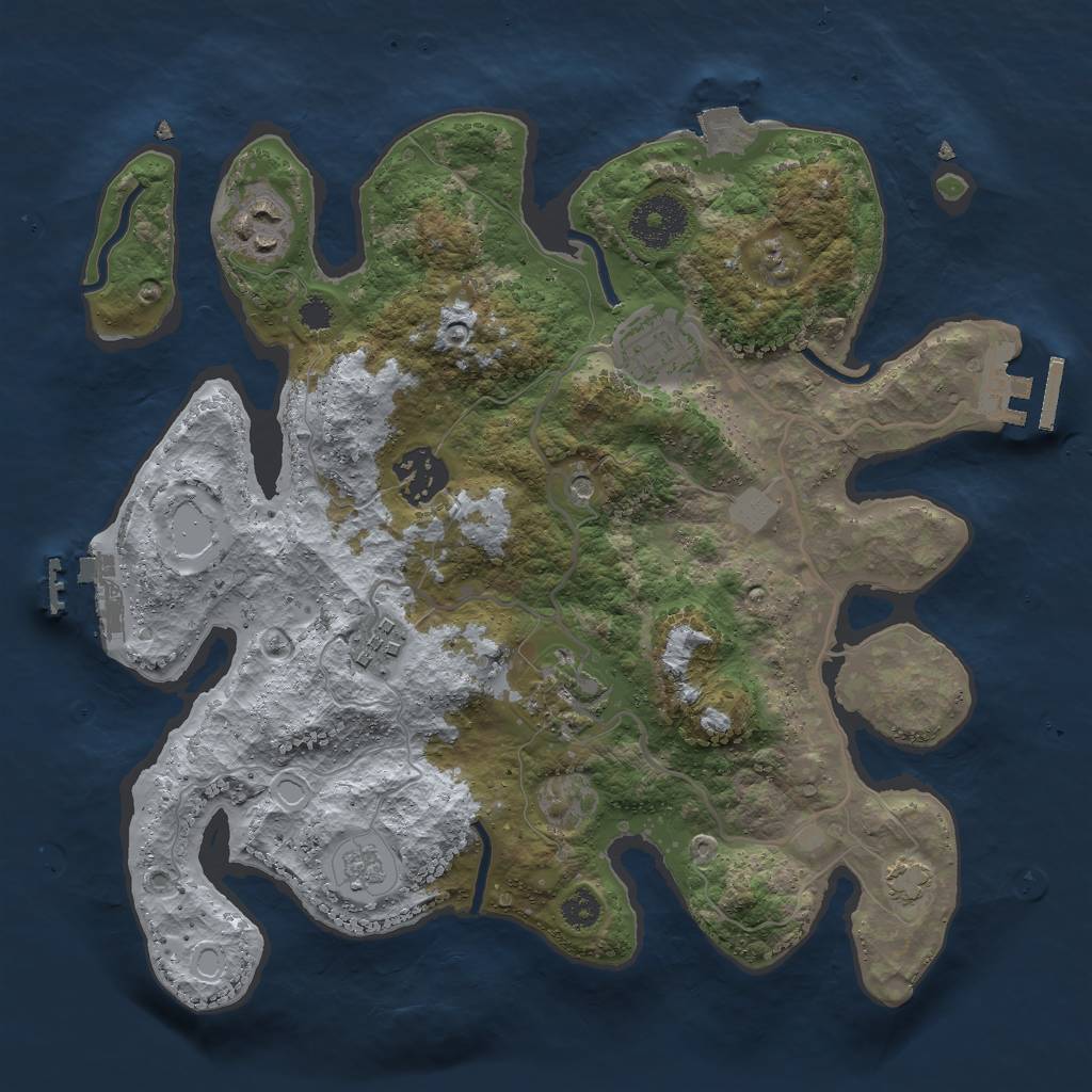 Rust Map: Procedural Map, Size: 3000, Seed: 157220609, 13 Monuments