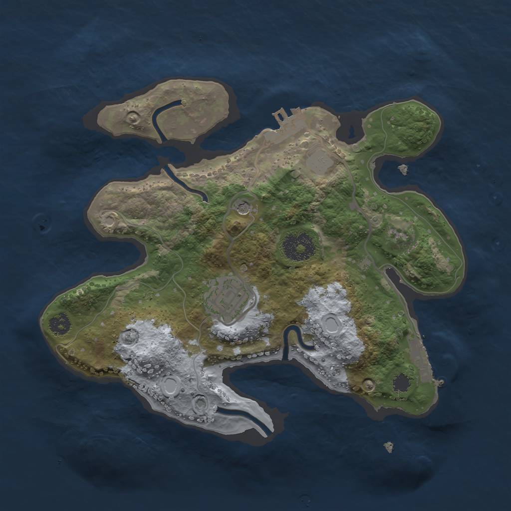 Rust Map: Procedural Map, Size: 2500, Seed: 770263190, 9 Monuments