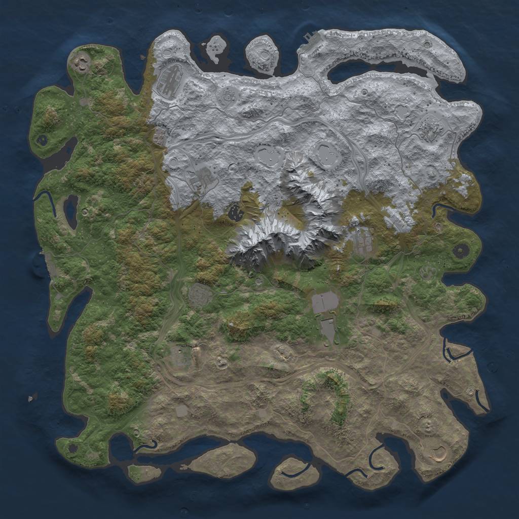 Rust Map: Procedural Map, Size: 5000, Seed: 18351, 20 Monuments