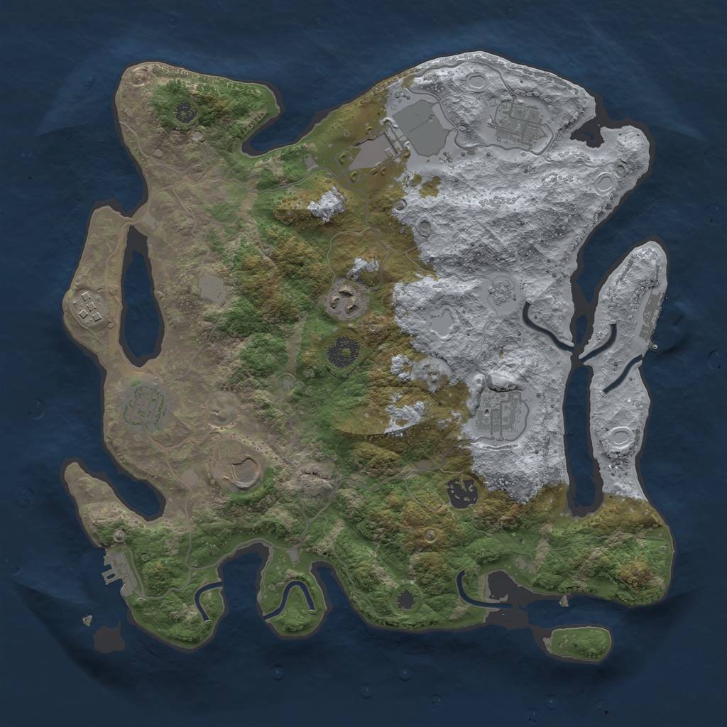 Rust Map: Procedural Map, Size: 3500, Seed: 1954906720, 16 Monuments
