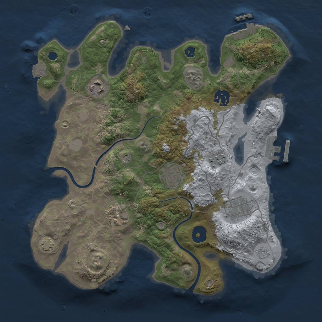 Rust Map: Procedural Map, Size: 3000, Seed: 571180118, 12 Monuments
