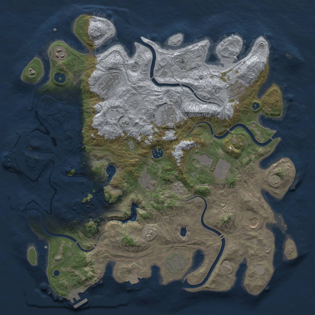 Rust Map: Procedural Map, Size: 4250, Seed: 938687586, 16 Monuments