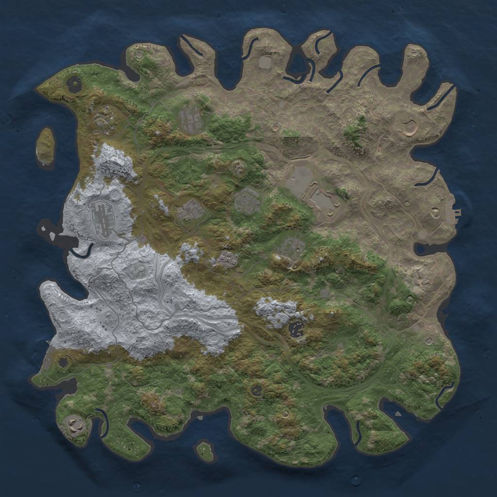 Rust Map: Procedural Map, Size: 4500, Seed: 8311024, 20 Monuments