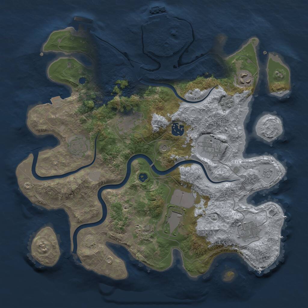 Rust Map: Procedural Map, Size: 3500, Seed: 175194865, 15 Monuments
