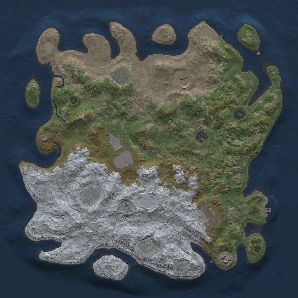Rust Map: Procedural Map, Size: 4000, Seed: 1867546164, 18 Monuments