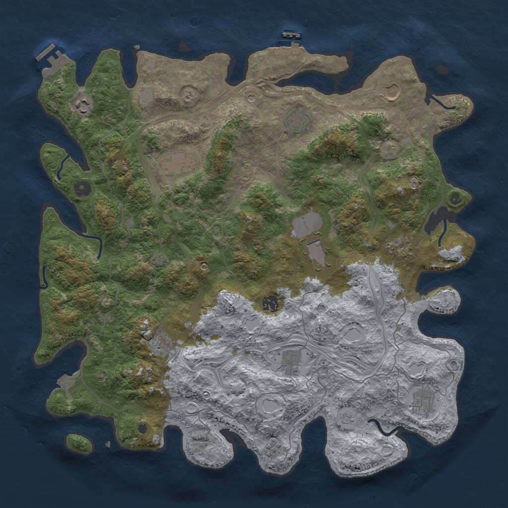 Rust Map: Procedural Map, Size: 4500, Seed: 677111709, 17 Monuments