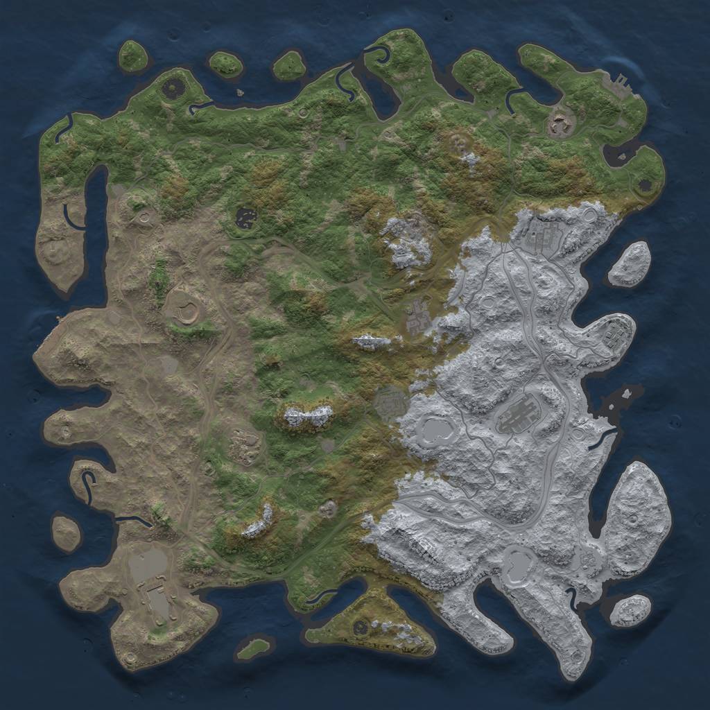 Rust Map: Procedural Map, Size: 4900, Seed: 90400, 19 Monuments