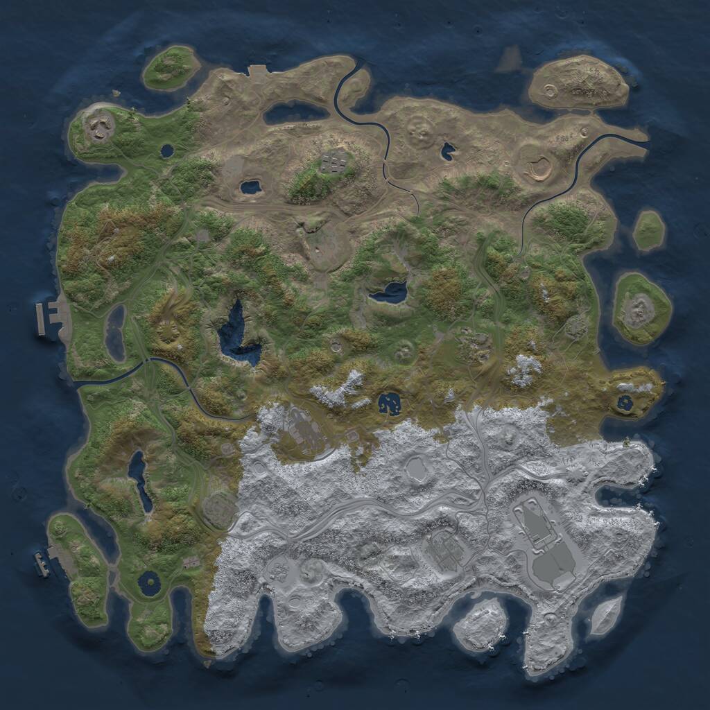 Rust Map: Procedural Map, Size: 4500, Seed: 1998927028, 16 Monuments