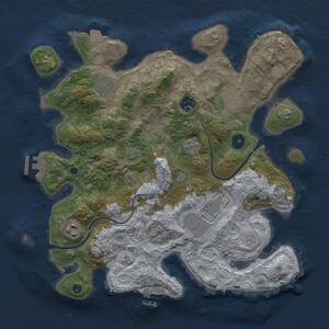 Thumbnail Rust Map: Procedural Map, Size: 3500, Seed: 126744, 12 Monuments