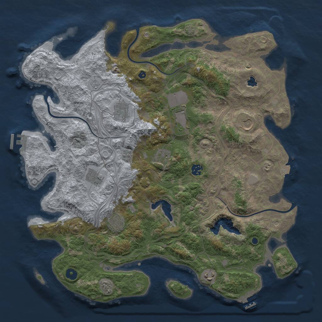 Rust Map: Procedural Map, Size: 4250, Seed: 1245682168, 15 Monuments