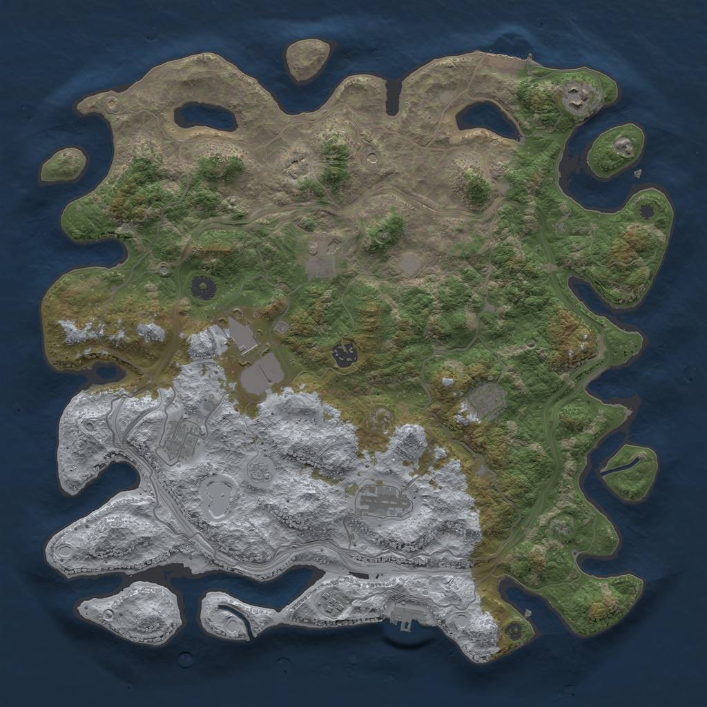 Rust Map: Procedural Map, Size: 4250, Seed: 1189239327, 17 Monuments