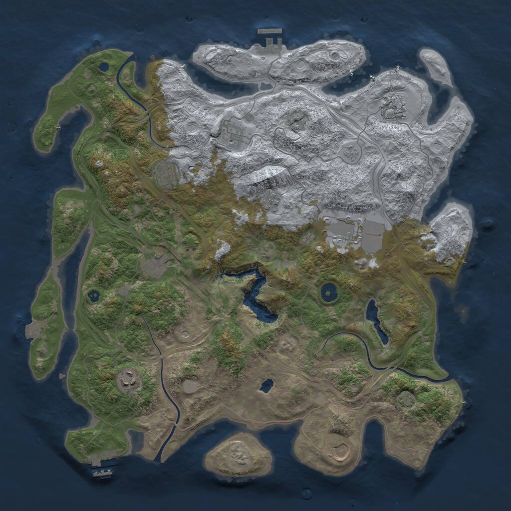 Rust Map: Procedural Map, Size: 4250, Seed: 157416122, 14 Monuments