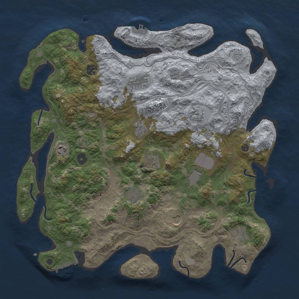 Rust Map: Procedural Map, Size: 4250, Seed: 157416122, 20 Monuments