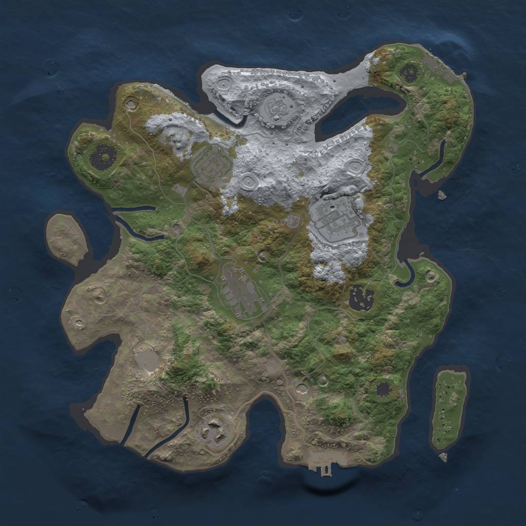 Rust Map: Procedural Map, Size: 3000, Seed: 621111516, 14 Monuments