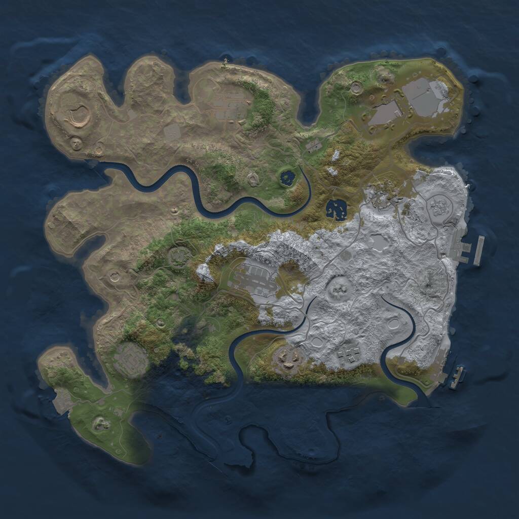 Rust Map: Procedural Map, Size: 3500, Seed: 5372471, 15 Monuments